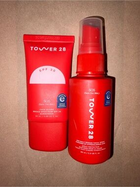 Tower 28 SOS: Face Guard SPF 30 sunscreen & Daily Rescue Facial Spray NWOB
